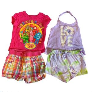 2 Baby Girl shorts Outfit sets 6-9 month